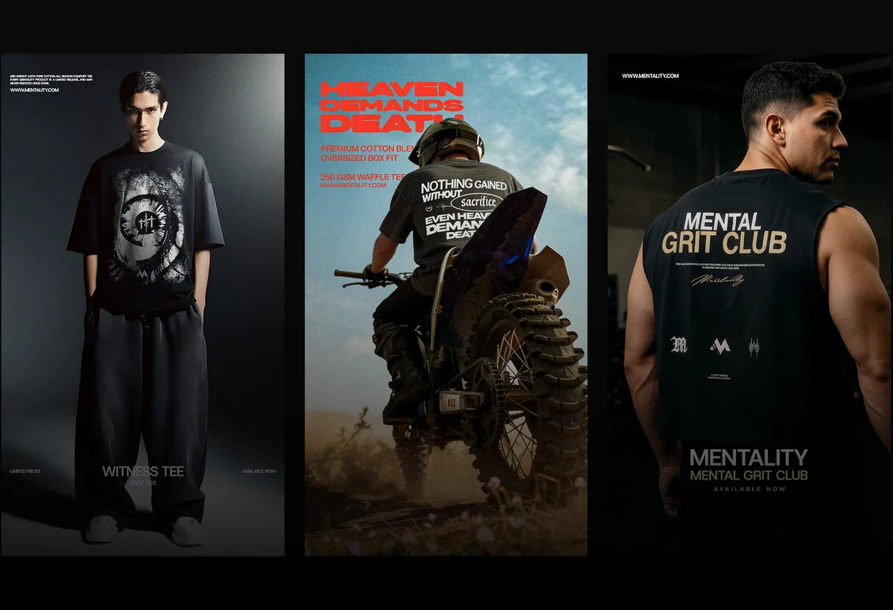 Mentality — posteri streetwear kampanje