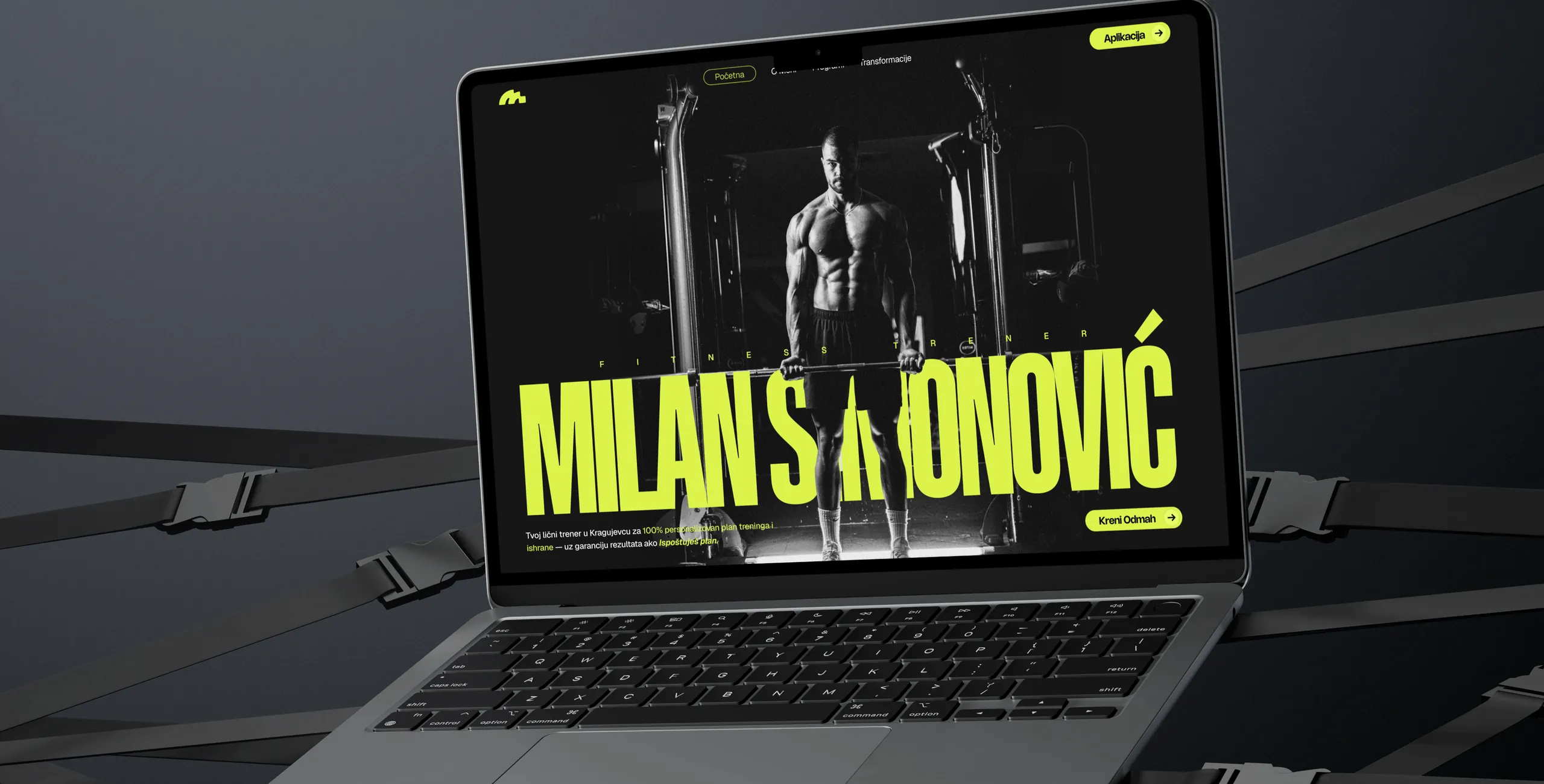 Milan Simonović — landing stranica za fitness trenera, web dizajn
