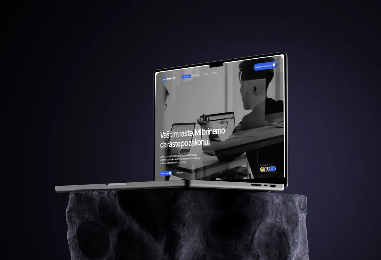 PeopleOps — sajt za HR usluge na MacBook-u